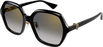 Cartier Sunglasses, female, Black, Size: 58 MM Square-frame Sunglasses
