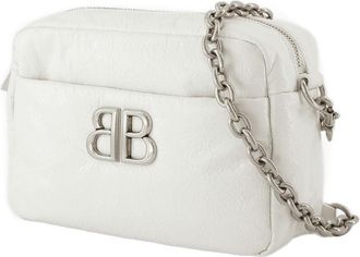 Balenciaga Womens Monaco Camera Xs Shoulder Bag White Calfskin