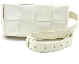 Bottega Veneta White Leather Fanny Pack (Pre-Owned)