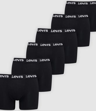 Levi's Boxer parigamba Levis con logo - Confezione da 6 - Uomo - S - Nero / Black