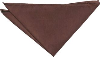 DQT Plain Shantung Wedding Handkerchief Pocket Square for Men in Chocolate Brown