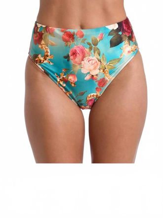 L'agence Vanessa High-Waist Bikini Bottom In Blue