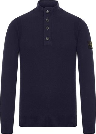Stone Island REGULAR FIT SWEATER WITH SHORT ZIP AND FAKE BUTTONS - Stone Island - Man