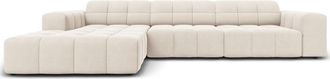 BLOOMINGLOFT 4-Sitzer Design Ecksofa Chicago mit Eckteil links, Samtbezug