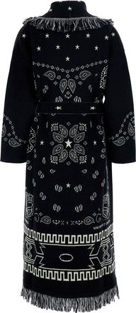 Alanui Womens Coat Bandana Jacquard Black Tops Top