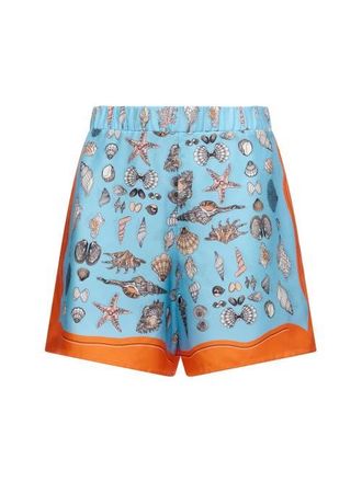 C&acirc;llas Milano Juvia Print shorts in Orange /Blue at Nordstrom, Size 12Short