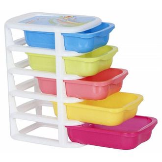 Trade Shop Trade Shop - Mini Scatola Di Stoccaggio Cassetto Desktop In Plastica A 5 Strati Multicolore