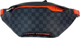 Louis Vuitton Tweedehands Canvas Louis Vuitton tassen - Heren - Vintage Heuptassen - Zwart - ONE Size - Tweed - Vintage