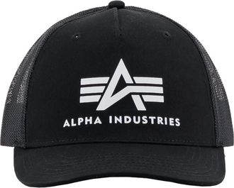 Alpha Industries Trucker Cap ALPHA INDUSTRIES Basic Trucker Cap, Herren, Gr. onesize, schwarz, Baumwolle, Caps Trucker Cap