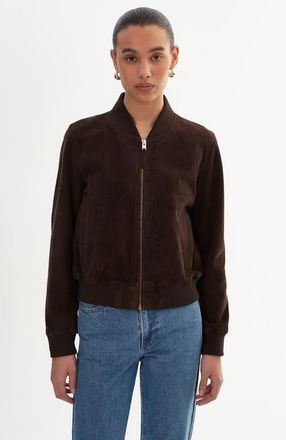 LaMarque KEATON | Suede Bomber Jacket in Chocolate Brown at Nordstrom, Size X-Small