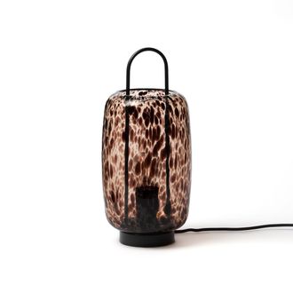 La Redoute Interieurs Tafellamp in metaal en amber glas, Toleco