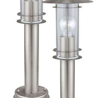 Loops 2 PACK IP44 Outdoor Bollard Light Stainless Steel 500mm 60W E27 Driveway Post in Metallics