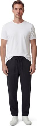 Lords of Harlech Solid Linen Drawstring Pant in Black at Nordstrom, Size X-Large