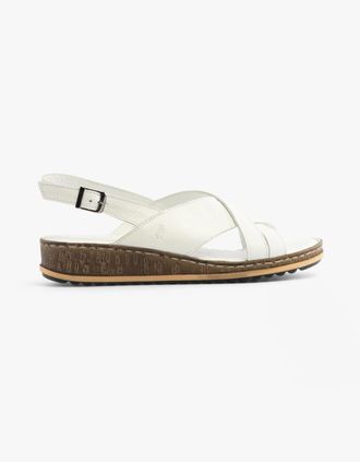 Hush Puppies Womens Hush Puppies ELENA Crossover Womens Wedge Sandals White - Size: 8