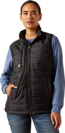 Ariat Womens Rebar Cordura Ripstop Lightweight Insulated Gilet in Black, Size X-Small, by Ariat