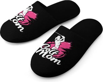 Generic Golf Mom Warm Mens Slippers Slip On Soft Fleece House Shoes Winter Indoor Outdoor