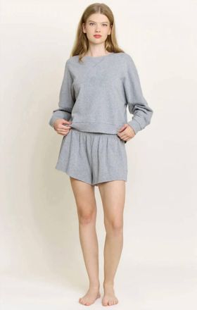 Honeydew Intimates Weekend Club Long Sleeve Shortie Set In Grey