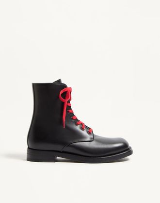 Valentino Garavani Combat Boot Punx In Vitello Uomo NERO 40.5