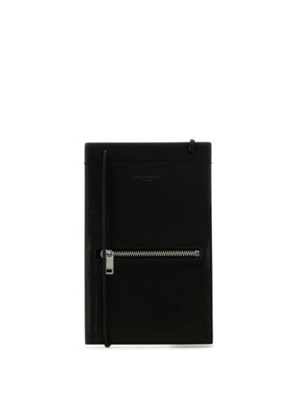 Saint Laurent leather card holder - men - Leather - One Size - Black