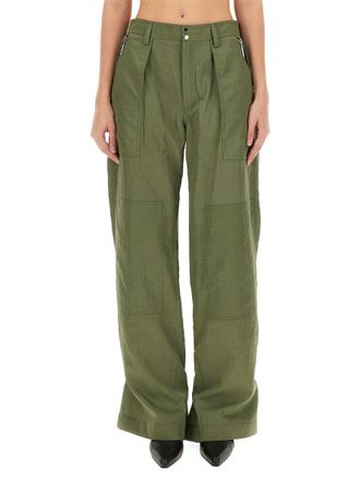 Paco Rabanne Cotton Cargo Pants - Green
