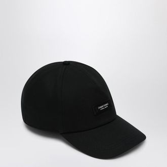 Moncler Black baseball cap with logo patch