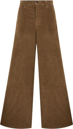 Lois Wide Leg Pants - Dames - Wijde Broeken - Bruin - W28 - Katoen - Broeken