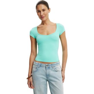 Cotton On Womens Hold Me Short Sleeve in Lagoon Lullaby at Nordstrom, Size Xx-Small
