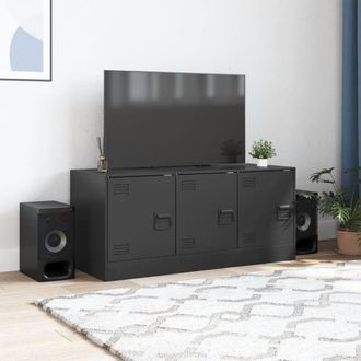 Berkfield Home TV Cabinet Black 99x39x44 cm Steel | Size: 99 x 39 x 44 cm