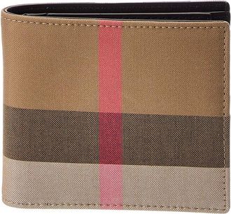 Burberry Check Canvas & Leather Bifold Wallet