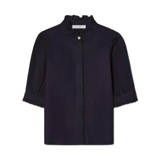 Busnel Dames, Blouses & Shirts, Blauw, Maat: XS Katoen