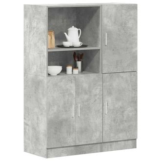 Berkfield Home 2 Piece Kitchen Cabinet Set Concrete Grey Engineered Wood