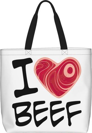 Generic Women Handbag I Love Beef Women Beach Bag Lightweight Print Crossbody Bags, For Swim, Daily, Work, Birthday, Wedding