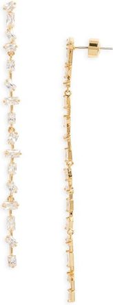 Nordstrom Dainty Mixed Cubic Zirconia Linear Drop Earrings in Clear- Gold at Nordstrom