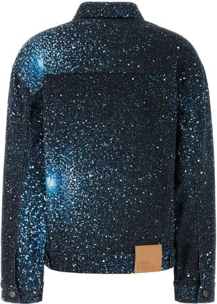 Giuseppe Di Morabito Womens Printed Stretch Denim Jacket 89 Exterior: Cotton Elastane Giubbini