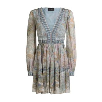 Etro Dames, Jurken, Veelkleurig, Maat: S Zijde