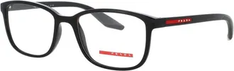 Prada Mens Black Rectangular Eyeglass Frames PS07RV1AB1O153