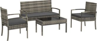 OUTSUNNY Muebles de jard&iacute;n 108x58x78 cm gris