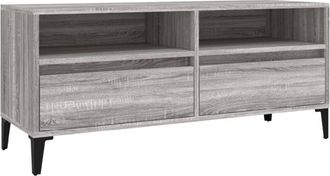 vidaXL Vidaxl - Mueble de tv madera contrachapada gris Sonoma 100x34,5x44,5 cm