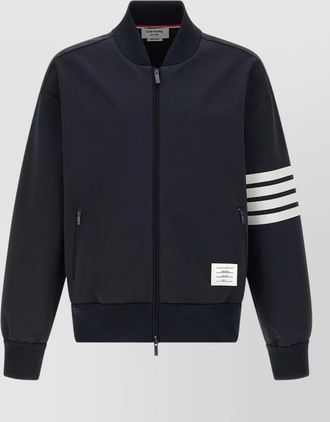 Thom Browne viscose bomber jacket striped sleeves