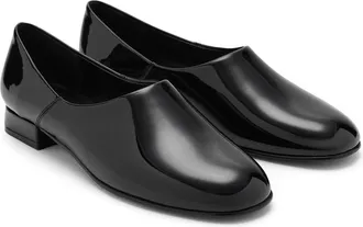Mango Patent Faux Leather Flat in Black at Nordstrom, Size 6.5Us