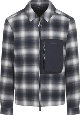 Moncler Black Plaid Shirt Jacket