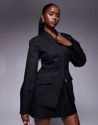 Asos Blazer sartoriale sagomato nero in coordinato