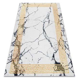 RugsX Rugsx - Alfombra Lavable Andre 1126 M&aacute;rmol, Griego Antideslizante - Blanco / Oro Yellow 120x170 Cm