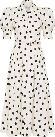 Rebecca Vallance Abito midi Maisie con maniche a palloncino - Bianco