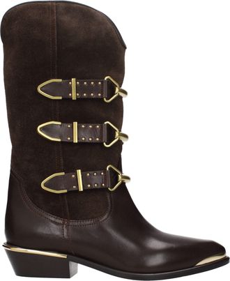 Isabel Marant Brown Leather Ankle Womens Boots