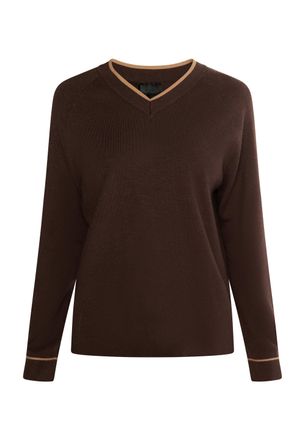 Dreimaster Dreimaster Gebreide trui Dames Donkerbruin zand