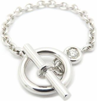 Herm&egrave;s White Gold (18K) Band Ring (Pre-Owned)