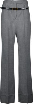 Prada Broeken, Dames, Grijs, XS, Wol, Grijze Wolle Stadsbroek Lente-Zomer 2025