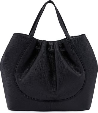 Behno Katrina Pebble Leather Satchel in Black Leather at Nordstrom