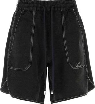 Amiri Script Linnen GD Short - Heren - Korte Broeken - Zwart - XL - Linnen - Korte Broeken